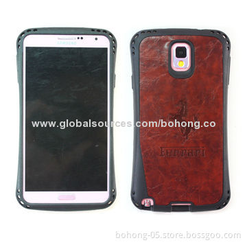 Fingerprint Grain TPU Phone Cases for SAM N9000/Pretty Waist Appearance/Surface Paste Crazy Horse PU